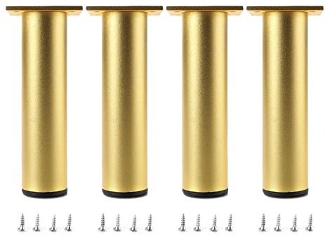 Gambe regolabili in metallo per mobili, 4 pezzi, piedini di ricambio per divano, tavolo, armadio, design antiscivolo e silenzioso, 6 cm, finitura nera e argento