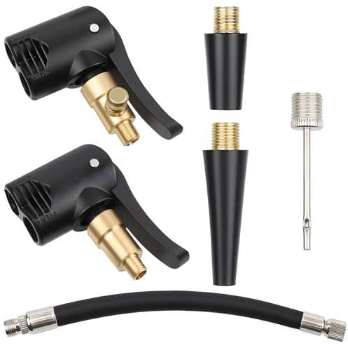RoyalChic 8 stycken fransk ventiladapter, cykelventil till bilventil, ventiladapter fransk ventil med 16 cm däckfyllningsslang, för bilddäck, cyklar, bollar, luftmadrasser