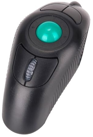 Souris à Boule de Commande sans Fil 2, 4 Ghz pour Ordinateur Portable | Commande au Pouce, Plastique Noir, 1000 Dpi et 5 Touches, Port Usb, Forme Dauphin