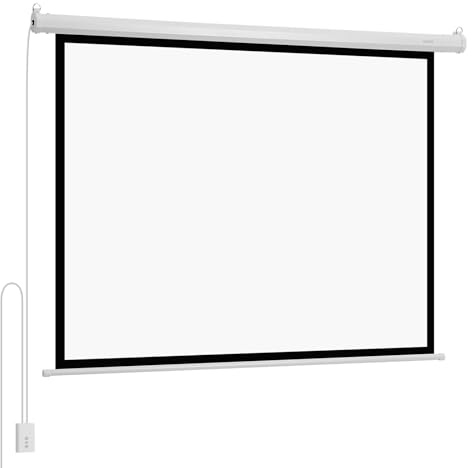 VEVOR Écran de Projection Motorisé Électrique 1829 mm 4:3 1080 HD, Toile de Vidéoprojecteur Murale en PVC, avec Télécommande, Angle de Vision Étendu, pour Cinéma Domicile, Bureau, Salle de Classe