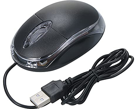 Mouse ottico USB cablato full size ergonomico simmetrico per ufficio Plug and Play per computer desktop laptop