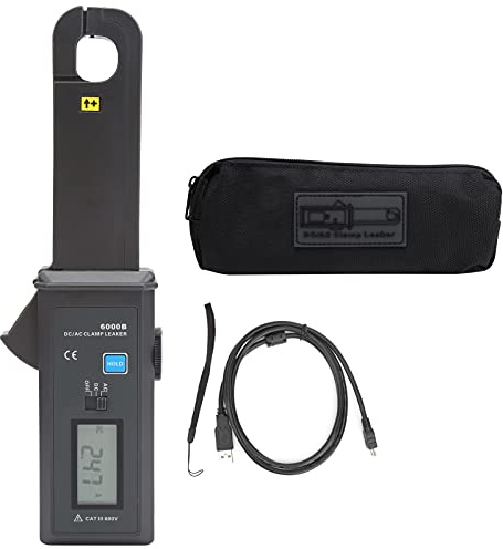 ETCR6000B AC DC läckströmtång mätare kontaktlös bilklämma leaker 0 mA 60 A räckvidd hög noggrannhet för bil mörk strömläckage mätning ABS-material