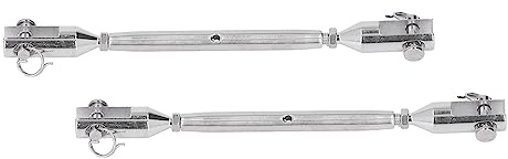 KIMISS 2Pcs Jaw Turnbuckle Stainless Steel Hook Connector for Marine Applications - Reliable Jaw and Fastener for Rope and Rigging (M5)