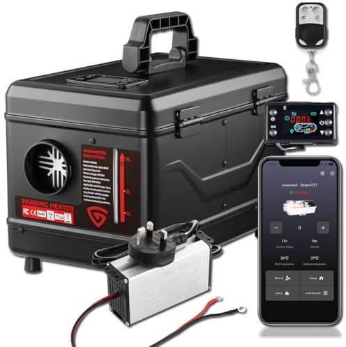 GEARFLOW 12V/24V/220V 8KW Toolbox Diesel Heater All-in-One Portable Air Parking Heater with APP & Remote, LCD Fast Heating for Caravan, Campervan, Motorhome, Garage, Boat & Truck