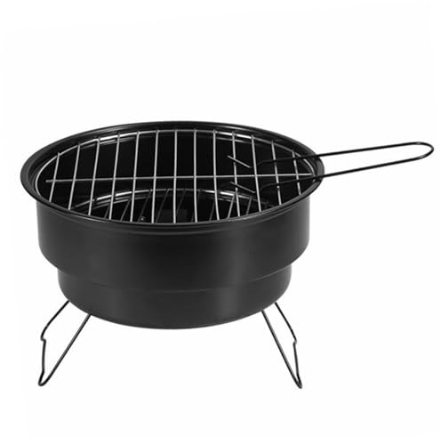 Mini gril à charbon de bois, polyvalent, anti-déformation, portable, rond, extérieur, barbecue, outils de pique-nique pour camping, pique-nique