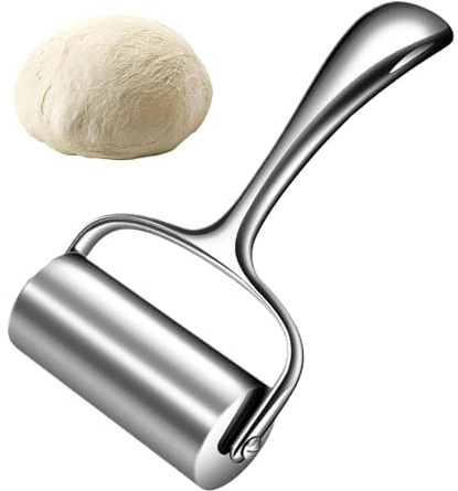 Stainless Steel Rolling Pins,Heavy Duty Non Stick Kitchen Utensil,Bread Roller with Ergonomic Handle | for Kitchen Pastry Bread Dumpling Fondant Cake