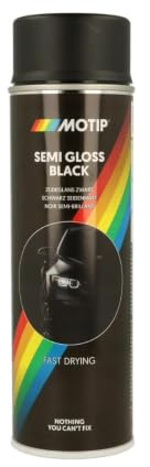 MOTIP Vernice AUTO Spray, Smalto Acrilico, Resistente ai UV, Asciugatura Rapida, per Metallo Legno Vetro e Plastica, Nero Satinato (Semi Gloss Black)