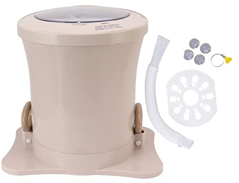 Déshydrateur de vêtements manuel électrique gratuit, grande capacité, corde de traction à la main, seau sec, machine à laver, panier amovible portable pour petits vêtements, (Abricot)
