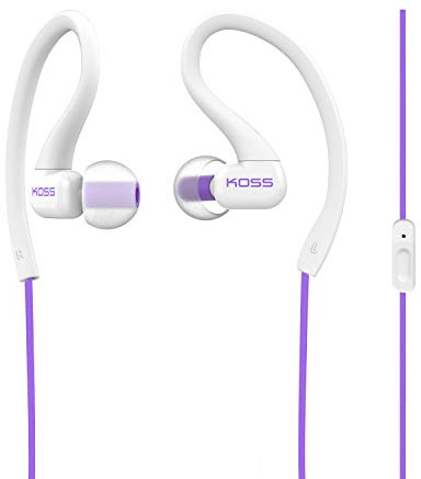 Koss FitClips KSC32iV Stereo In-Ear Headset with Microphone for iPhone/iPad/iPod/MP3 Players/Samsung/Smartphones - Violet
