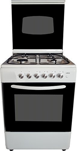 Lar.el Cucina LAREL Bianca 60x60 4 fuochi con Forno a Gas metano o GPL, Grill Elettrico e Coperchio in Vetro