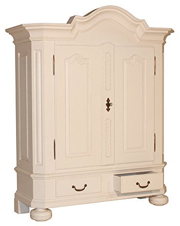 Vintage Line Garderobenschrank Barock Mahagoni weiß Schrank Landhausmöbel