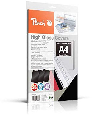 Peach Rückwände Deckblätter A4, 250 g/m² - 25 Stück - hochglänzend - schwarz - PB100-17