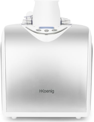 H.Koenig Heladera Profesional HF180, Heladera Eléctrica 1L, 135 W, Enfriadora & Refrigerador, Preparación Rápida, Compresor - Yogur helado, Sorbetes y Helados