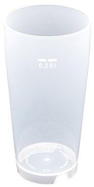 Gebr. Kohlmeier GmbH 360 Stück 0,25L Mehrwegbecher PP transparent (stabil, bruchfest, CE Eiche, Made in Germany)