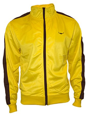 ROCK-IT Apparel träningsjacka för herrar med dragkedjefickor och ståkrage - för sport och fritid - Tracktop [storlekar S-3XL] Sweatjacka Gul/Brun 3XL
