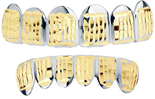 Silber Grillz - One size fits all - Diamond Cut ONE - SET