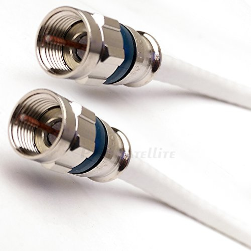PHAT SATELLITE INTL - Commercial Rated 3GHz CMP Plenum RG6 Coaxial Cable 18AWG 75 Ohm UL ETL CMP CATVP Coax Patch Cord, Custom Cut and Made in USA (8ft, White)