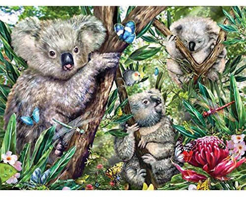 YSCOLOR Diamond Painting Koala Bear Full Round 5D Diy Diamantbroderi Diamantmålning Cross Stitch Rhinestone Mosaic Barnrum Dekal 30X40cm