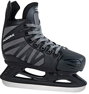 HUDORA EIS-Hockey Schlittschuh Power Play, Black, Gr. 28-31 - Größen-Verstellbare Eishockeyschuhe Ice Skates