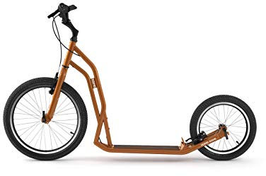 Yedoo S2016 Tretroller - bis 150 kg, Kickscooter mit Luftreifen 20/16 - für Erwachsene, Scooter Roller mit verstellbare Lenker, Dogscooter (orange)