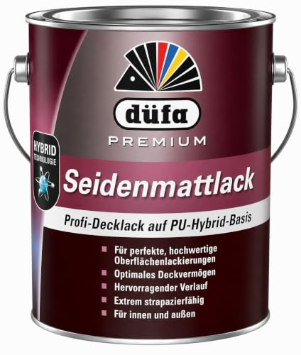 düfa Premium Seidenmattlack 2,5L CHALKY Profi-Decklack auf PU-Hybrid-Basis | Innen/Außen Buntlack Hellbeige Hybridlack für Holz Metall
