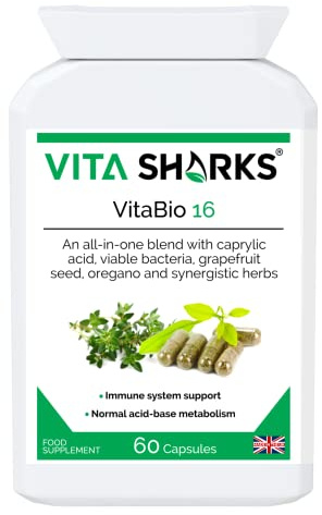 VitaBio 16 Bowel & Colon Cleansing. Natural Digestive Health, Vegan Gut & Immune Support. Kosher Detox & Cleanse. Anti-Viral, Anti-Fungal, Anti-Bacterial Formula