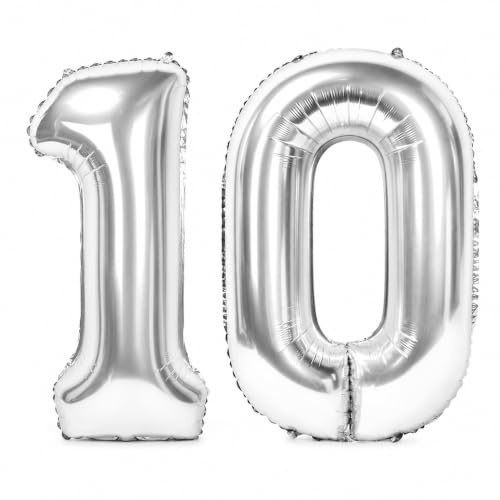 Siumir Zahlenballons Silber Number Folienballons Zahl 30 Riesenzahl Luftballons für Geburtstag, Hochzeit, Jubiläum Party Dekoration
