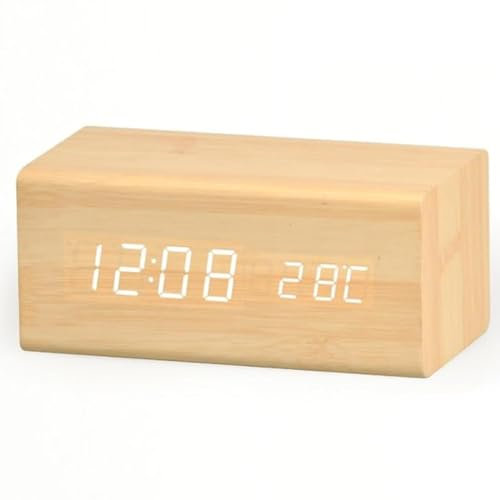 INF LED Digitaler Wecker mit USB-Ladeanschluss, Große Ziffern Display, Helligkeit Regelbar, Weck-Alarm, Kalender, Tischuhr - Schwarz