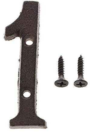 Lueao Cqinju-Numeri civici Casa Antica della Porta del Numero dei segni delle cifre della Piastra dell'autoadesivo in Ferro battuto in Ferro battuto Nero, Facile da installare (Color : Number 1)