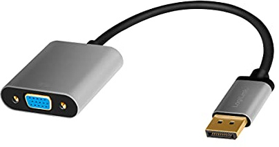 LogiLink CDA0109 - Cable adaptador DisplayPort VGA (1080p/60 Hz, aluminio, negro/gris, 0,15 m)