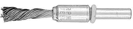 PFERD SINGLETWIST Pinselbürste gezopft PBGS | Ø 10mm Schaft-ø 6mm Stahl-Draht-ø 0,35 | 43298007 – für Geradschleifer, Bohrmaschinen, Biegwellen