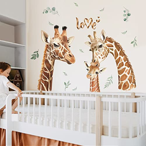 decalmile Wandsticker Dschungel Tiere Wandtattoo Safari Giraffe Blätter | Abziehbare und Aufklebbare Wandaufkleber, DIY Abnehmbare Wandkunst Abziehbilder, Wandfreundlich, Leuchtenden Farben
