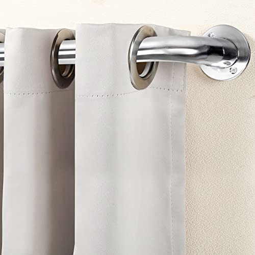 Hafaa Curtain Poles Metal Extendable Room Darkening Blackout Curtain Pole - Adjustable Curtain Rod with Curved Pole Finial, Rings, Brackets & Fittings Set (Chrome, 160-300 Cm (63 to 118 Inches))