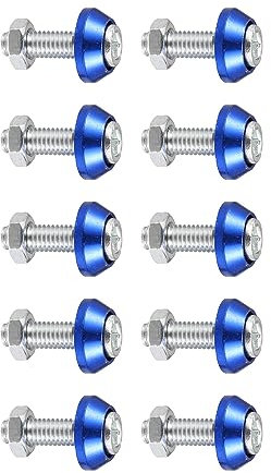 8 dadi a vite M6 in lega di alluminio per targa auto moto blu 1996-2023