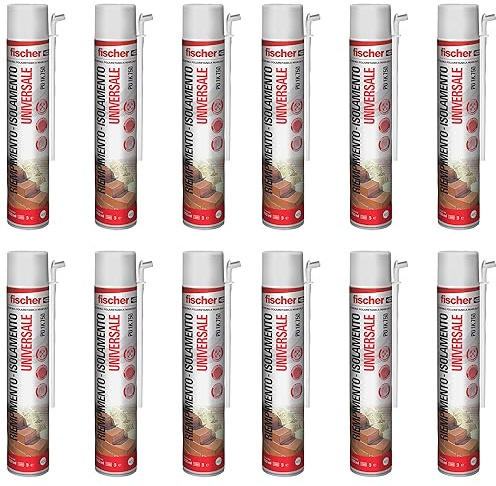 Fischer 12 Stück PU-Schaum 1K 750 ml, universal, manuelle Verwendung