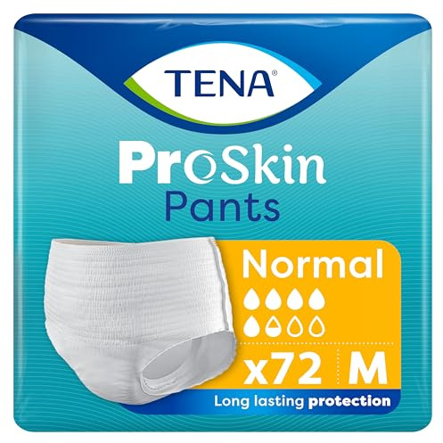 Tena ProSkin Pants Normal, Incontinence Underwear, Medium (72 Count) | Incontinence Underwear for Men & Women, Moderate to Heavy Leakage, Fast Absorption, Odour Control & Triple Skin Protection