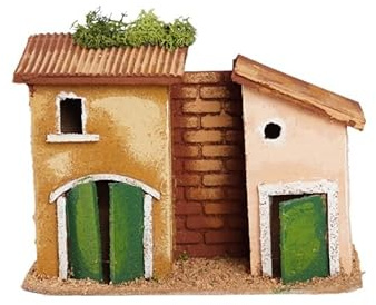 Chianese Casa per Presepe per Pastori 4 cm H13 L18 P7 | Casetta realizzata a mano, Per scenari presepiali