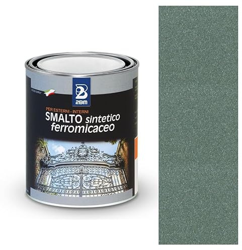 2BM Vernis synthétique ferromaceo à solvant gris base 230 avec pigments métalliques, idéal comme fond et finition pour surface rugueuse, protection extérieure en fer forgé | Format de 2,5 l