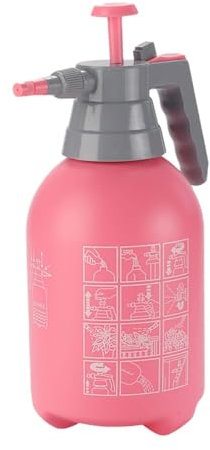 Gralara Pulverizador a presión con Bomba Manual, pulverizador Multiusos, Mango ergonómico, Botella pulverizadora de Agua a presión para Otras soluciones de, Rosa, 2L