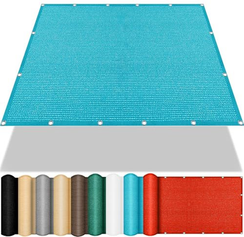 Tenda a Vela Traspirante Rettangolare 150 x 200 cm, Antivento, Traspirante,98% Anti UV, Rete Ombreggiante Tenda da Sole, Tenda a Vela Rettangolare, per Balcone, Terrazza, Blu Cielo