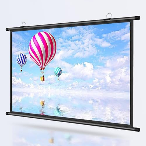ILOOXI 30 40 50 60 72 Inch Manual Pull Down Projector Screen, 16:9 HD Projection Screen, Portable Anti-Crease Home Theater Movie Screen For Indoor Outdoor(4:3,40inch)
