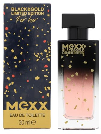 Mexx Black & Gold Limited Edition Woman Eau de Toilette, sinnlich-blumiger Damenduft, 30ml
