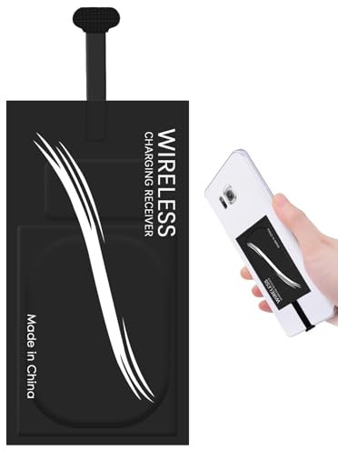 Récepteur de Charge sans Fil, Adaptateur USB Type C Qi Wireless Charger Receiver, Chargeur Mince Module Autocollant Récepteur Compatible avec Interface de Type C et Phones Compatibles Qi