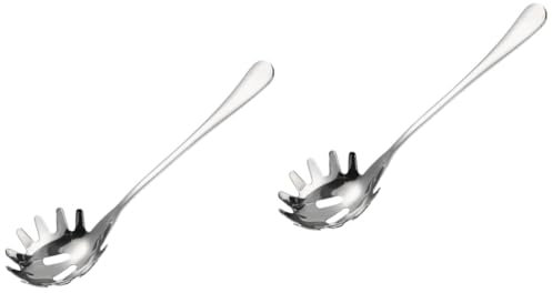 WESIEVYA 2 Stücke Küche Pasta Server Spaghetti Schöpfkelle Nudel Löffel Edelstahl Pasta Servierutensilien Set