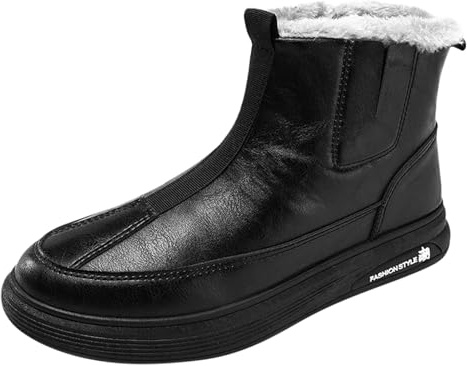 Stivali Uomo Invernali Morbidi Militari Stivaletti Neve Imbottiti Caldo Stivali Doposci Impermeabili Classico Offerta Scarpe Lavoro Antiscivolo Camminata Casual Pelliccia Scarponcini All'aperto
