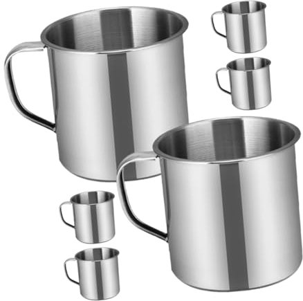 Cabilock 6piezas Vasos Acero Inoxidable Para Niño Niña Sin Tapa Taza Portátil Duradera Para Jardín De Infancia Uso Diario