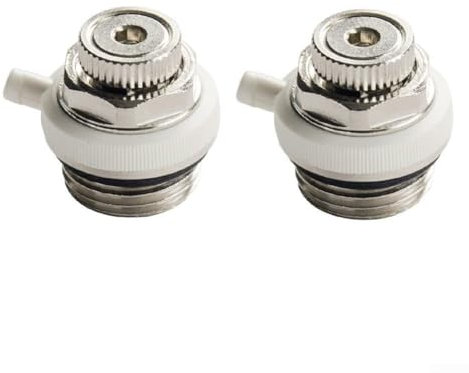 Entgoinggo Automatic Air Vent, 1/2 Radiators Automatic Bleed Valve, Auto Cut-off Self Bleeding Radiator Valve,for BSP Self Drilling Radiator Bleed Draining Valves(2pcs)