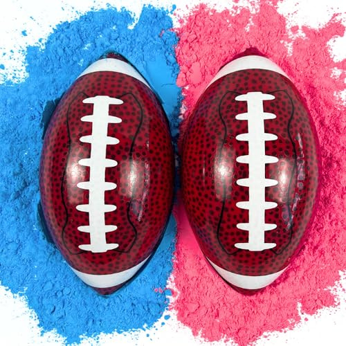 Winsharp Juego de fútbol americano con polvo rosa y azul, ideas de revelación de género, ideas de fiesta de revelación de bebé, touchdowns o tutús, decoración de bola de revelación explosiva