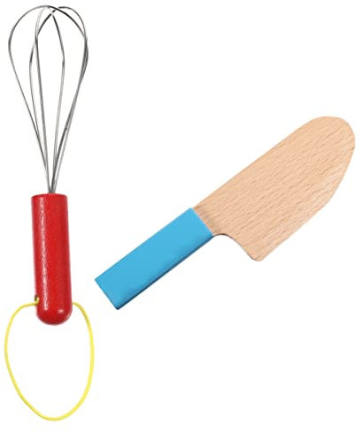 BESTonZON 2St Spielhaus küchenspielzeug für Kitchen Toys for kinderküchenzubrhör Educational Toys Küchengeschirr, Kindermesser Schneebesen Holz