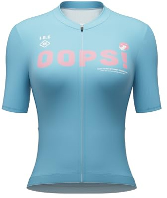 INBIKE Cykeltröja, cykeltröja, dam, sommar, kortärmad med 3 fickor, andas, snabbtorkande, cykelsport, kvinnor, WW585, blå, L